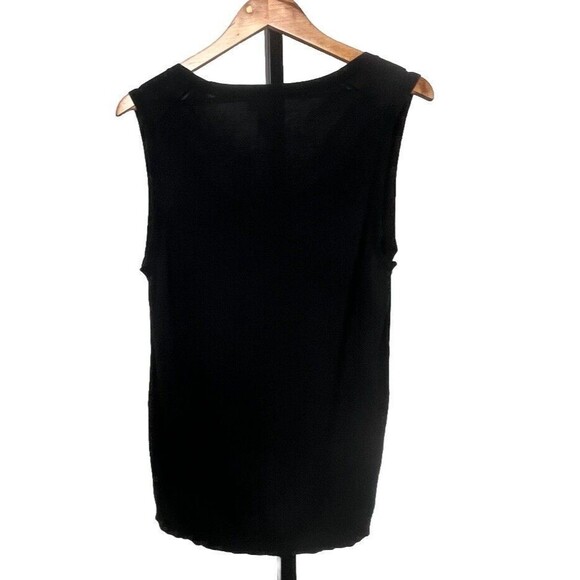 Banana Republic‎ Sweater Vest Sleeveless Shell Tank Black 100% Cotton Women XL - Picture 2 of 3